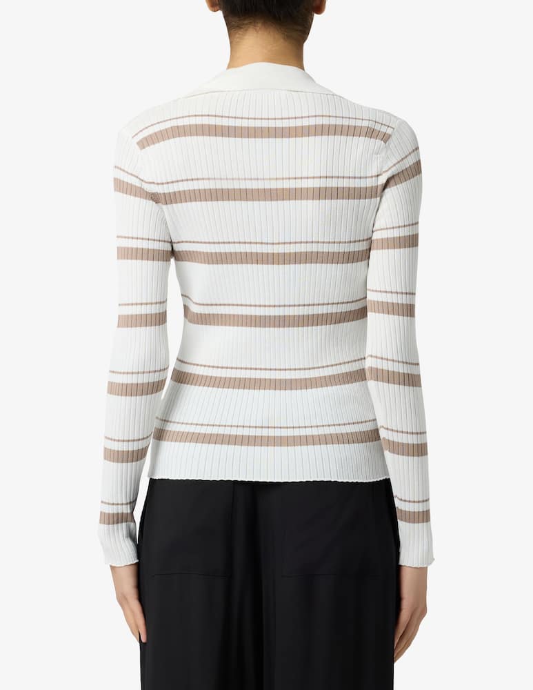 rinascente Annarita N Striped rib knit polo jumper