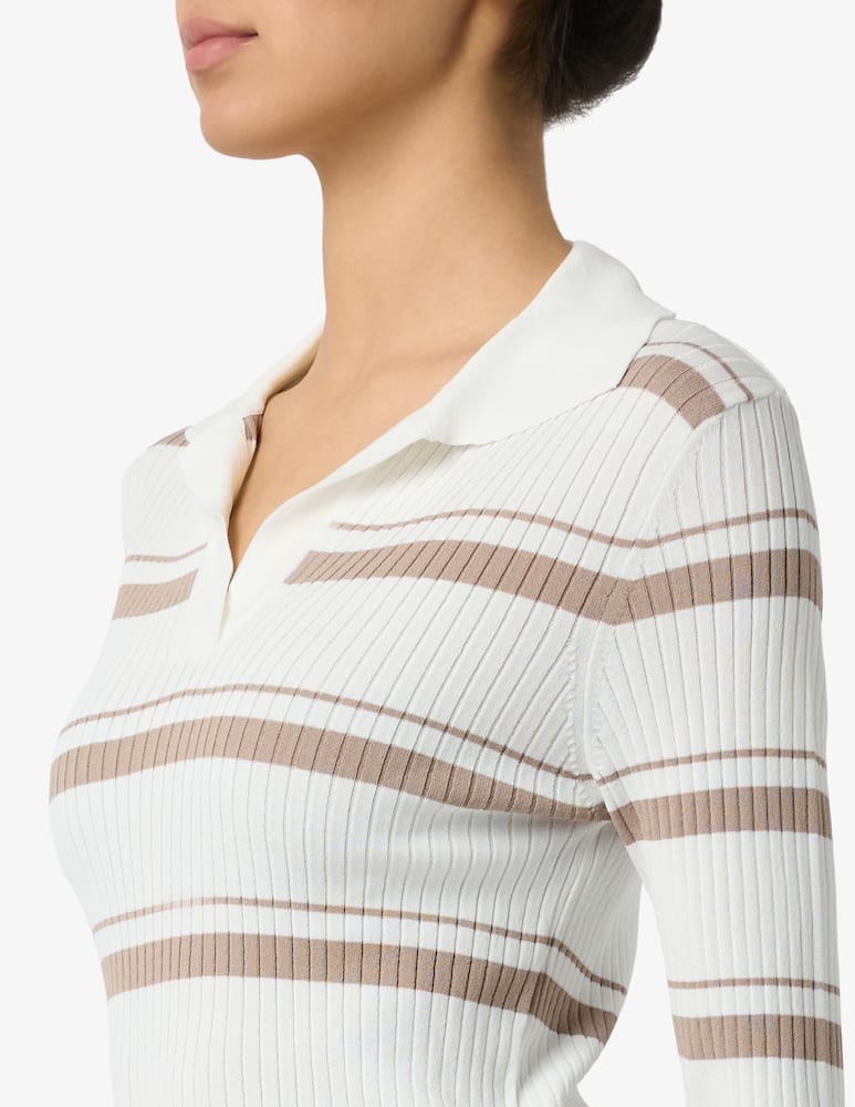 rinascente Annarita N Striped rib knit polo jumper