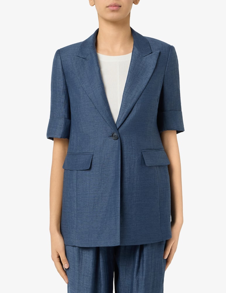 24.7 Studio Linen blend short sleeve blazer - picture 1