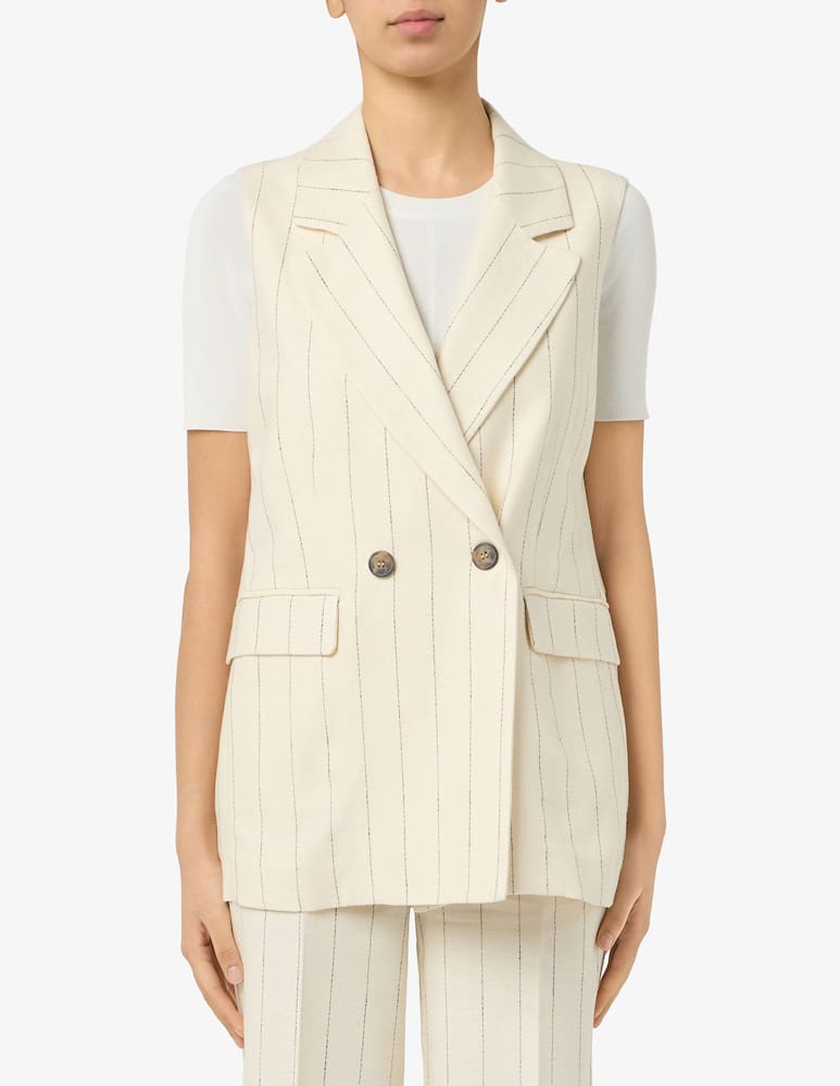 24.7 Studio Pinstripe longline gilet blazer - picture 1