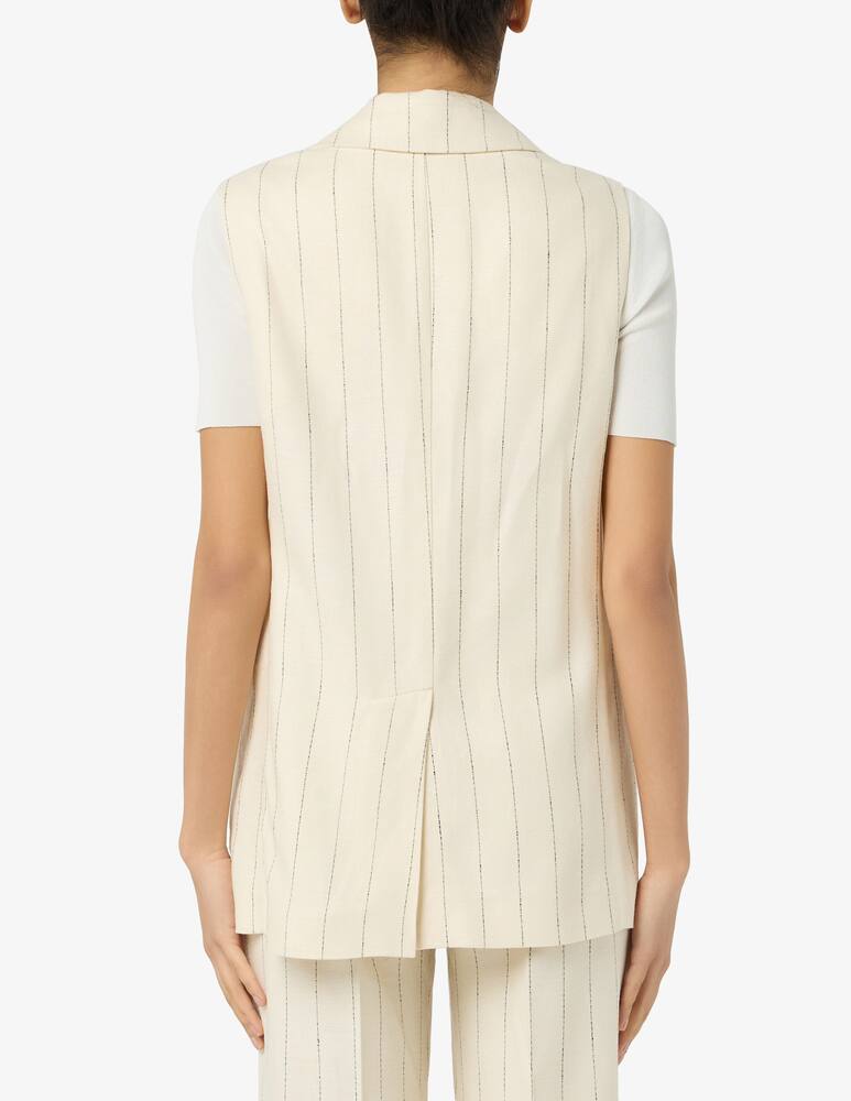 24.7 Studio Pinstripe longline gilet blazer - picture 3