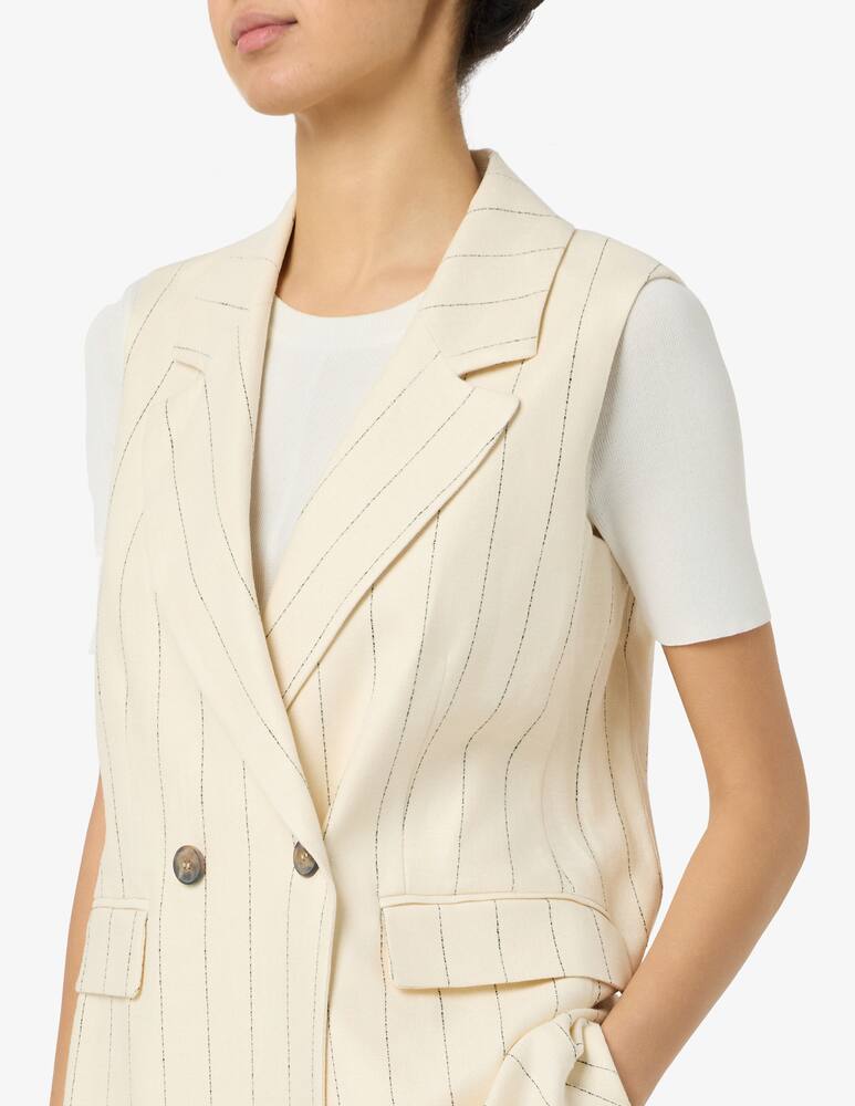 24.7 Studio Pinstripe longline gilet blazer - picture 4