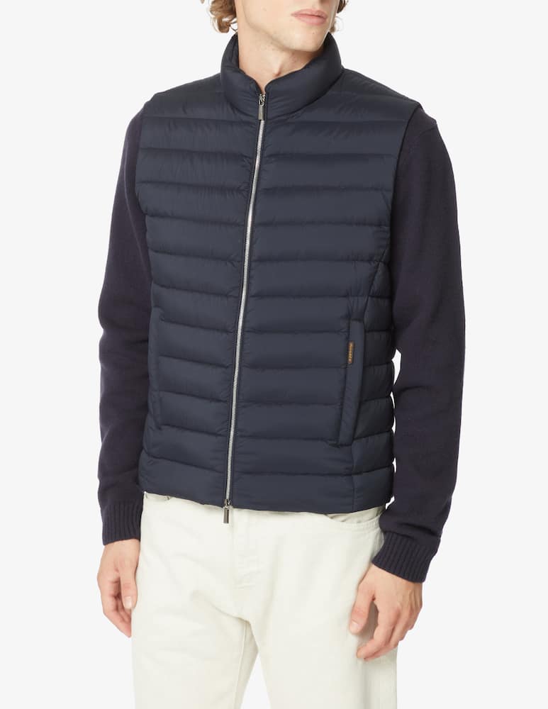 rinascente MooRER Zipped light weight gilet - Blue
