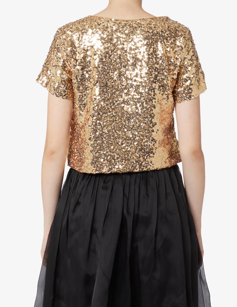 LAVI Couture Top a manica corta paillettes allover - immagine 3 LAVI Couture Top a manica corta paillettes allover - immagine 3