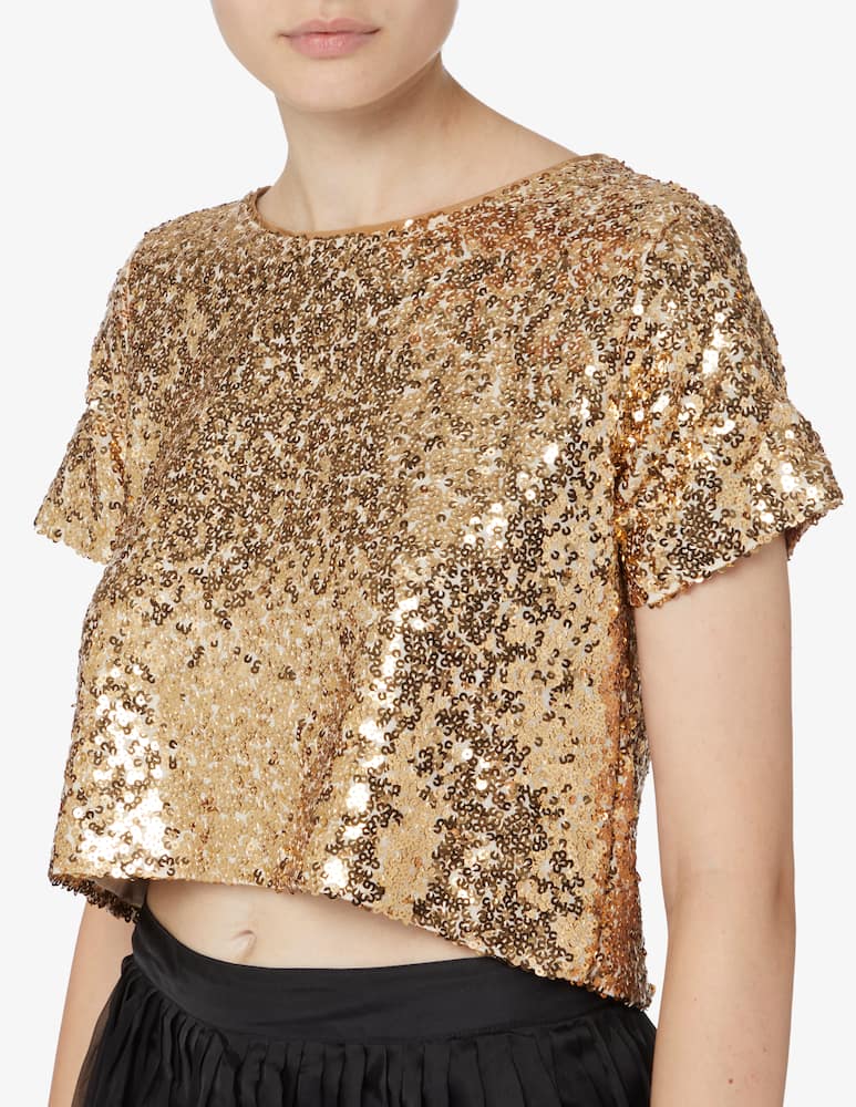 LAVI Couture Top a manica corta paillettes allover - immagine 4 LAVI Couture Top a manica corta paillettes allover - immagine 4