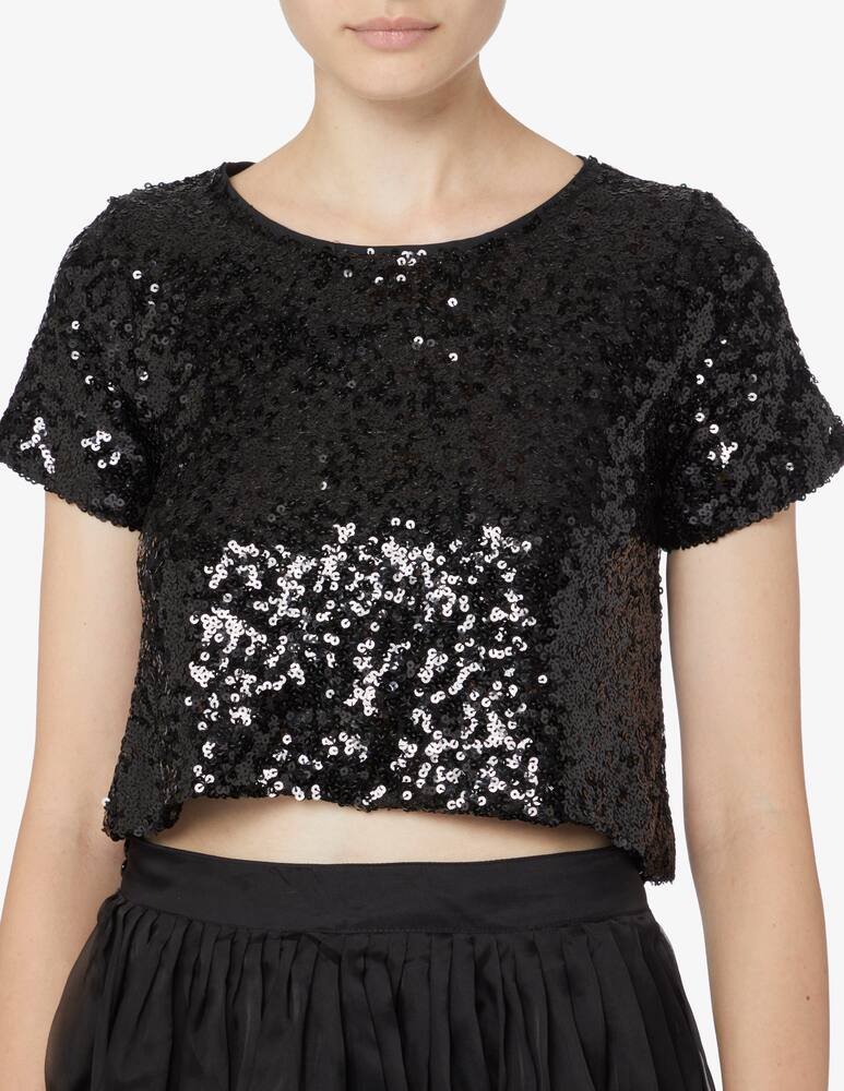 rinascente LAVI Couture Top a manica corta paillettes allover