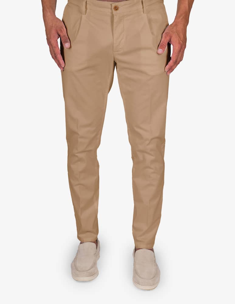 rinascente Teleria Zed Pantaloni chino slim fit una pince cavallery