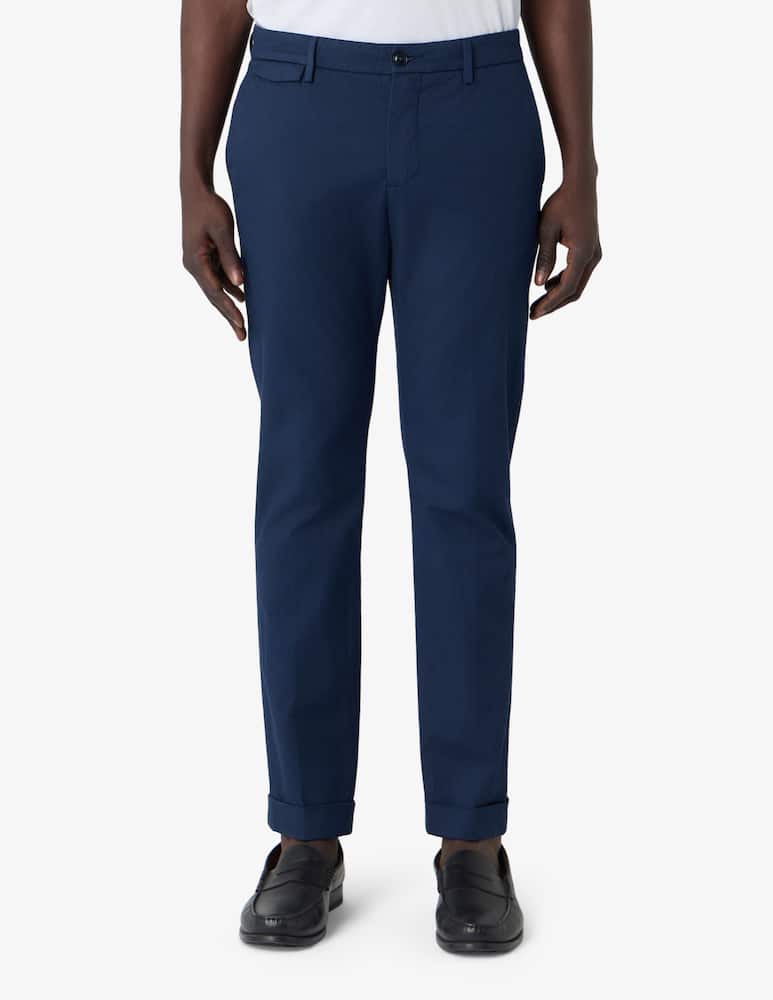 rinascente Teleria Zed Pantaloni chino slim fit Edward in cotone e lino