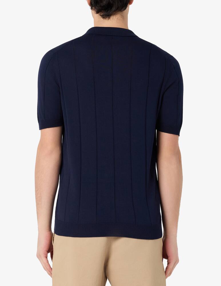 rinascente Gran Sasso Polo collo a V in cotone fresco costa larga