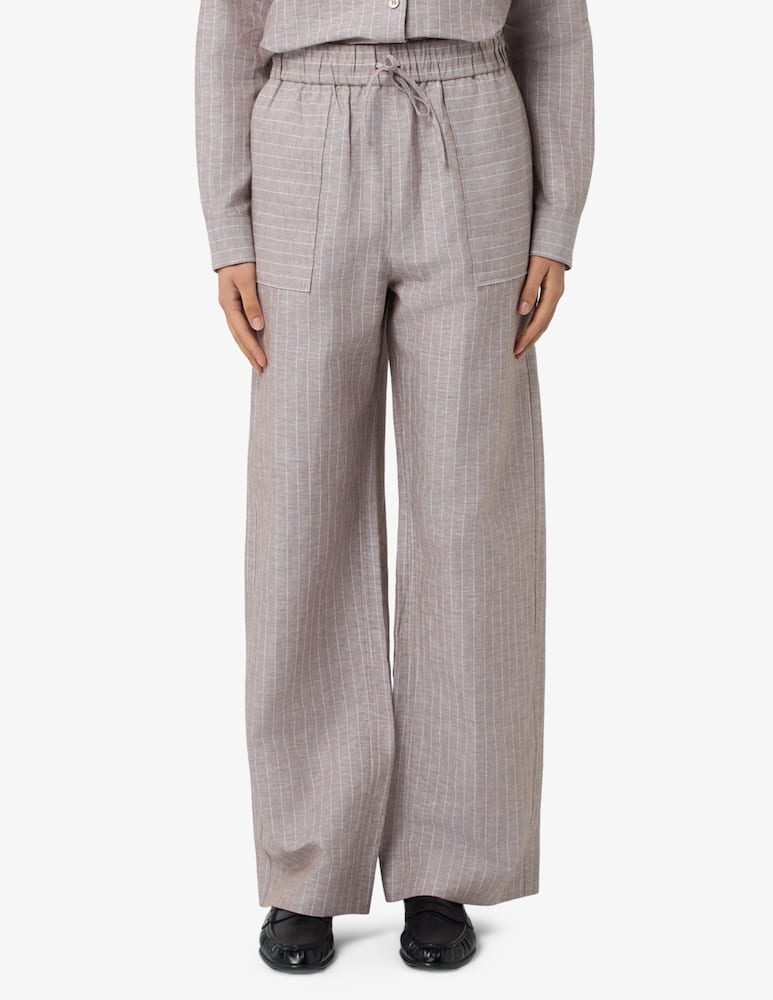 rinascente MM Linen and cotton blend wide leg trousers