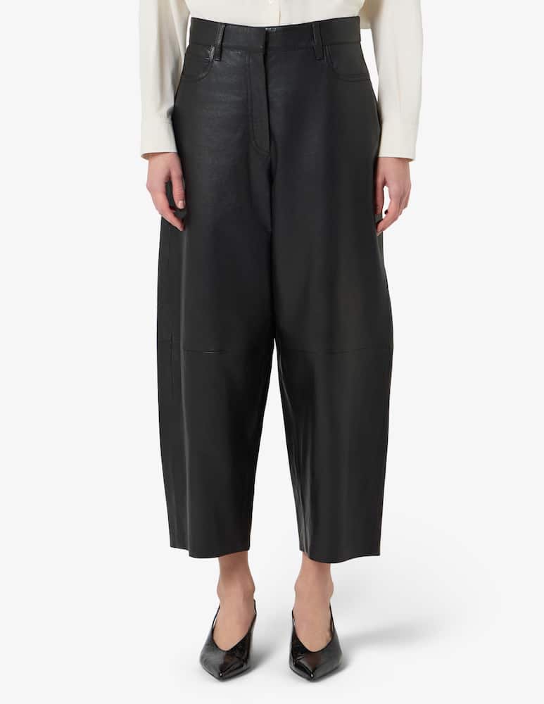 Weekend Max Mara Pantaloni in pelle cropped Pagano - immagine 1