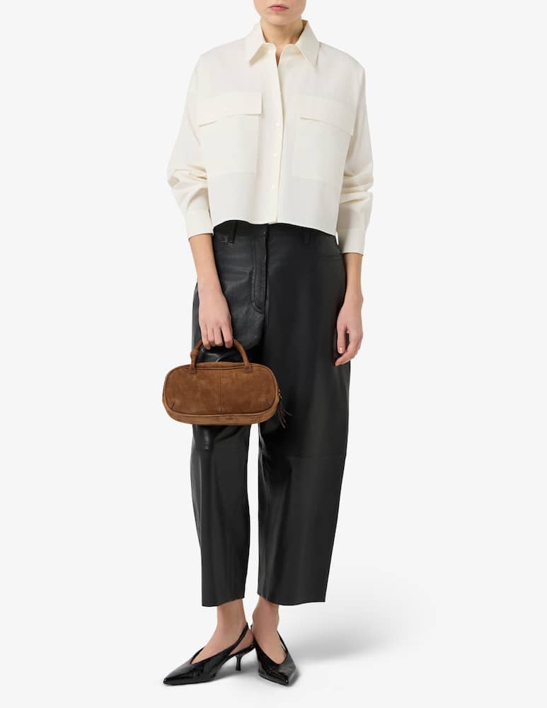 Weekend Max Mara Pantaloni in pelle cropped Pagano - immagine 2