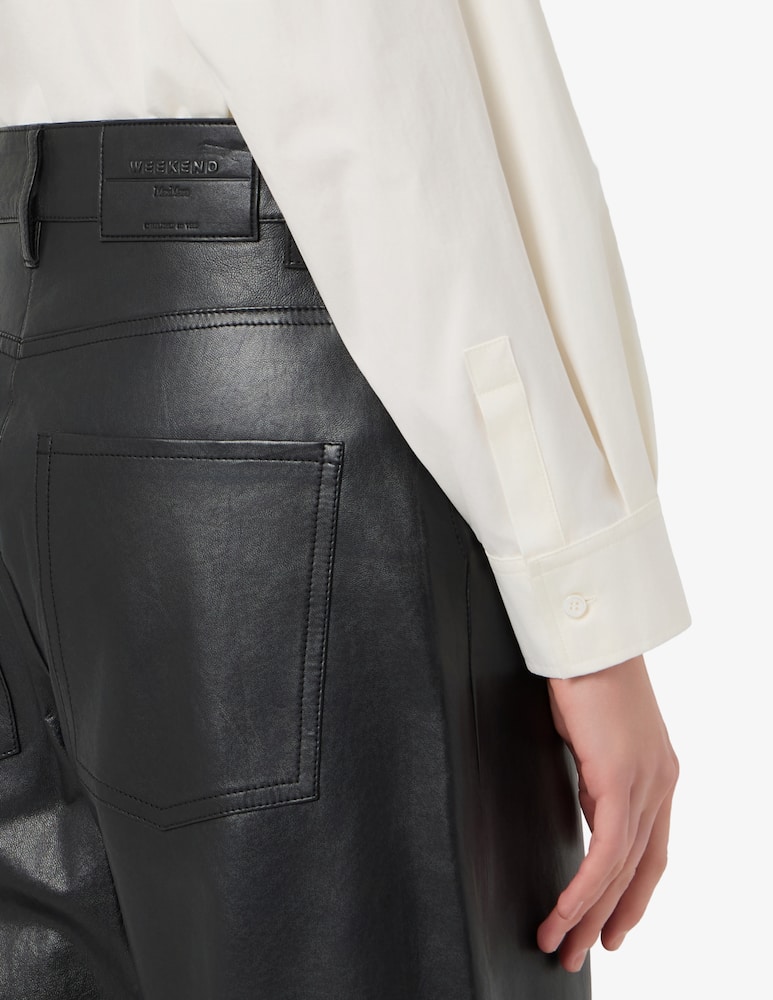 Weekend Max Mara Pantaloni in pelle cropped Pagano - immagine 4
