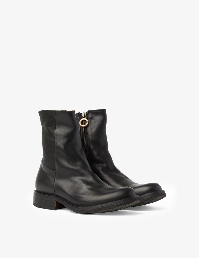 rinascente Fiorentini + Baker Leather booties with zip - Black