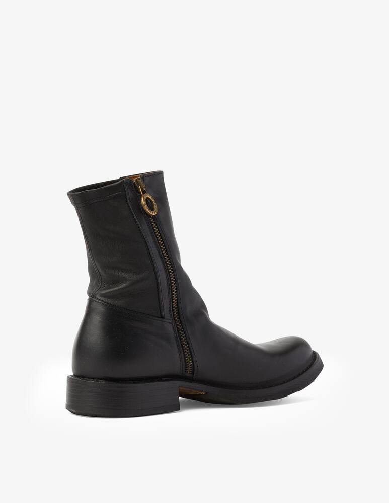 rinascente Fiorentini + Baker Leather booties with zip - Black