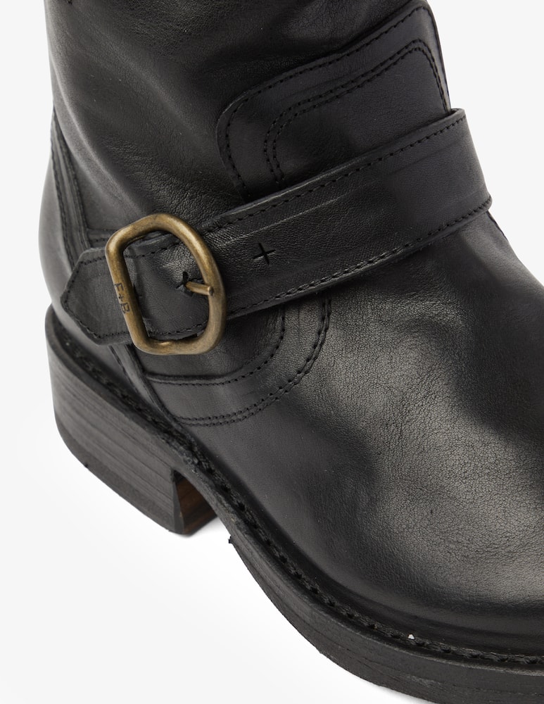 rinascente Fiorentini + Baker Leather booties with buckle - Black