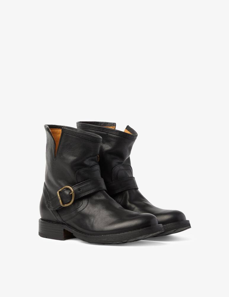 rinascente Fiorentini + Baker Leather booties with buckle - Black