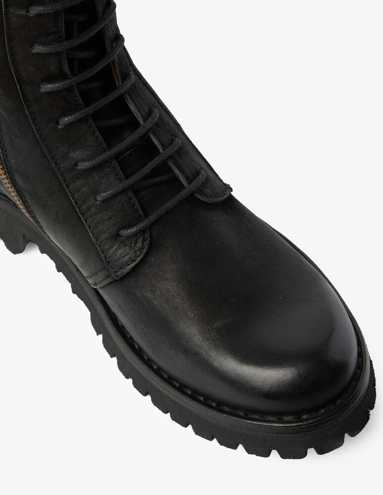 rinascente Fiorentini + Baker Boots lace up with zip bandolero - Black