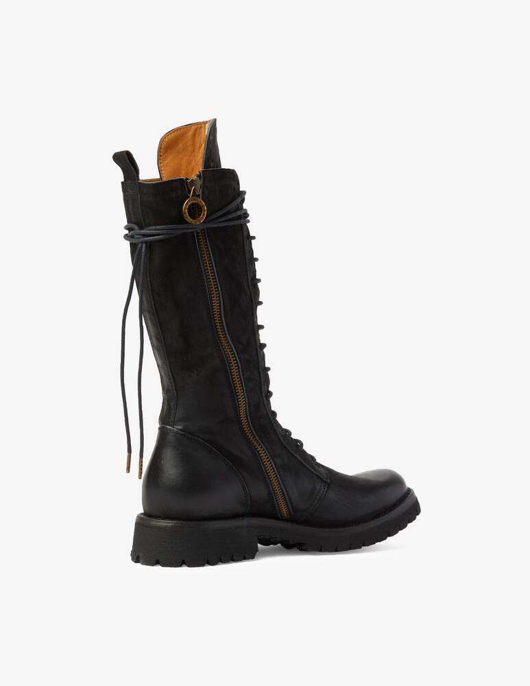 rinascente Fiorentini + Baker Boots lace up with zip bandolero - Black
