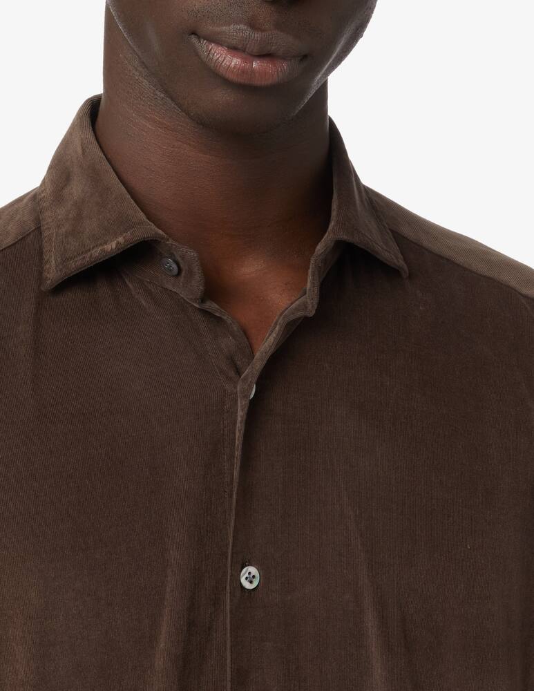 rinascente Guglielminotti Velvet shirt - Brown