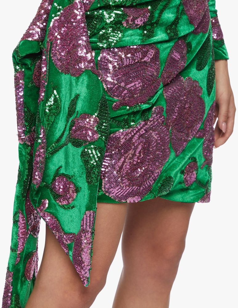 rinascente Giuseppe di Morabito Abito monospalla  in velluto ricamato