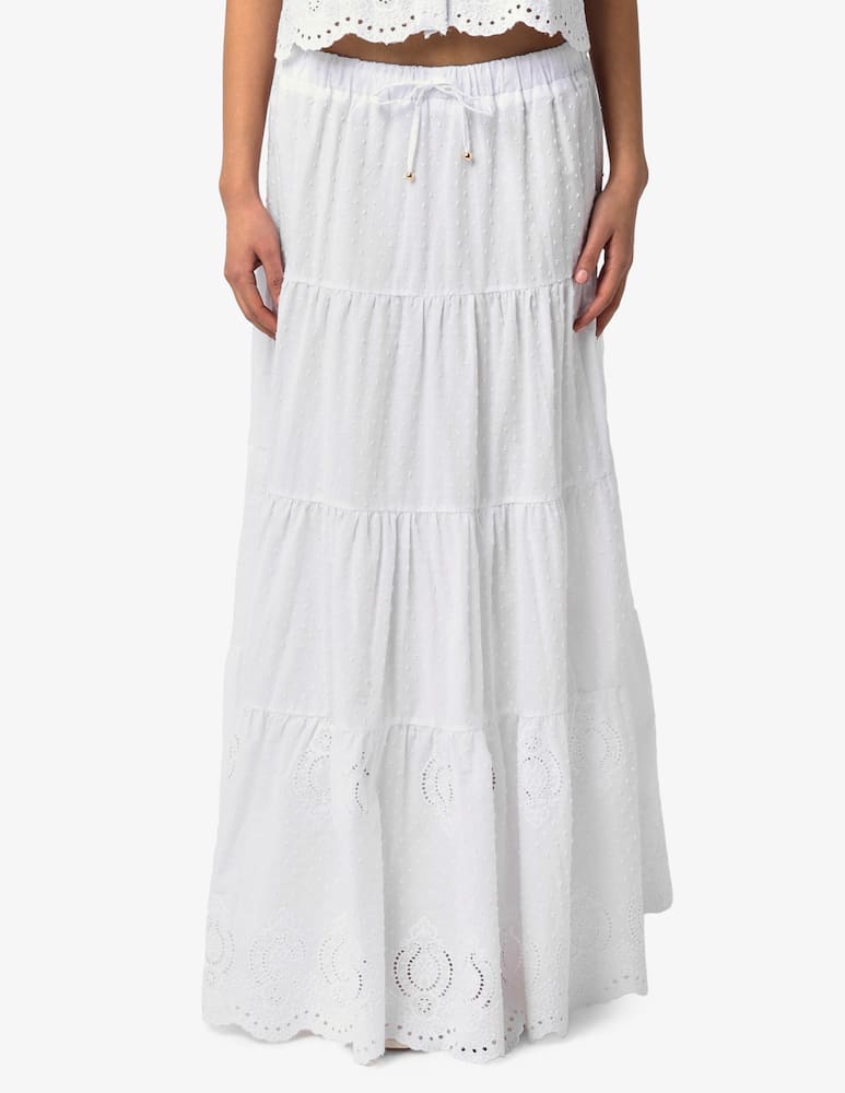 rinascente Delfina Broderie anglaise long skirt