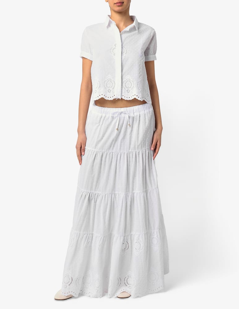 rinascente Delfina Broderie anglaise long skirt