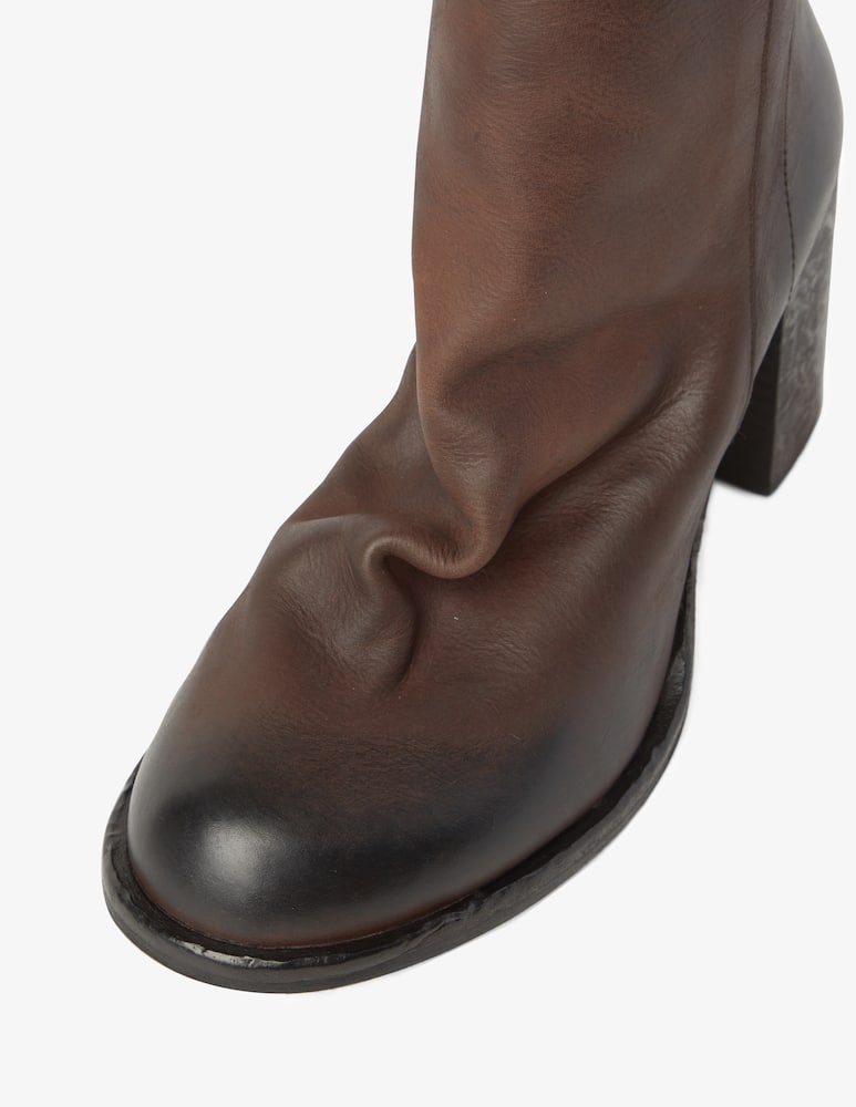 rinascente Strategia Leather boots with zip - Brown