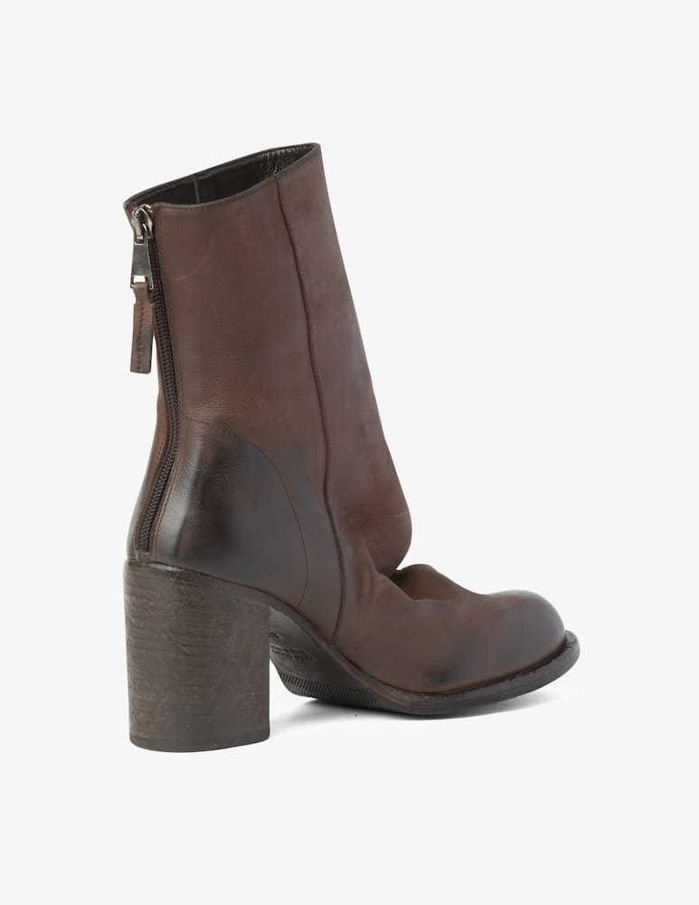 rinascente Strategia Leather boots with zip - Brown