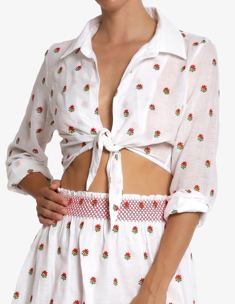 rinascente Delfina Camicia cropped ricamata