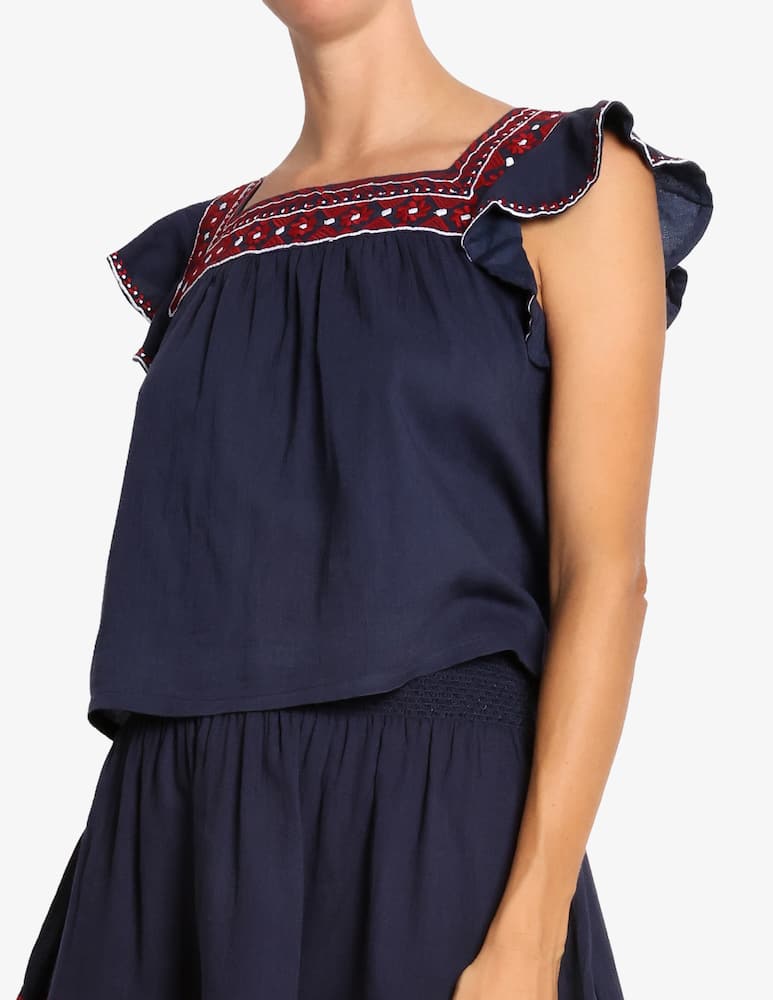 rinascente Delfina Garza embroidered top