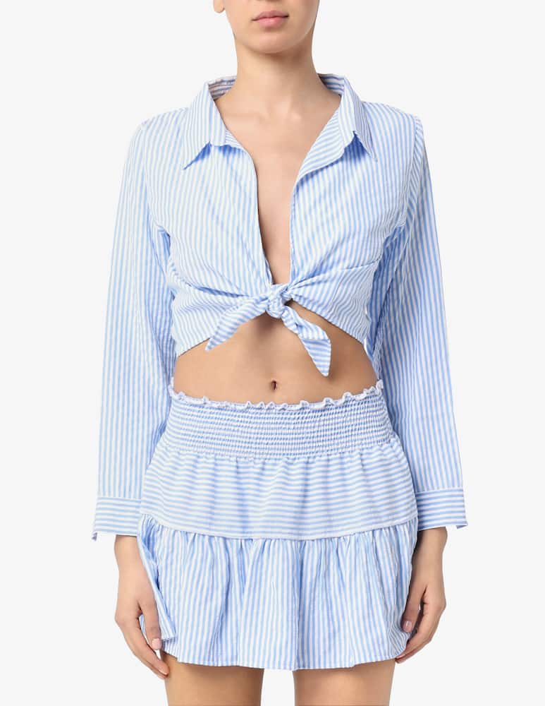 rinascente Delfina Camicia cropped a righe fuori acqua