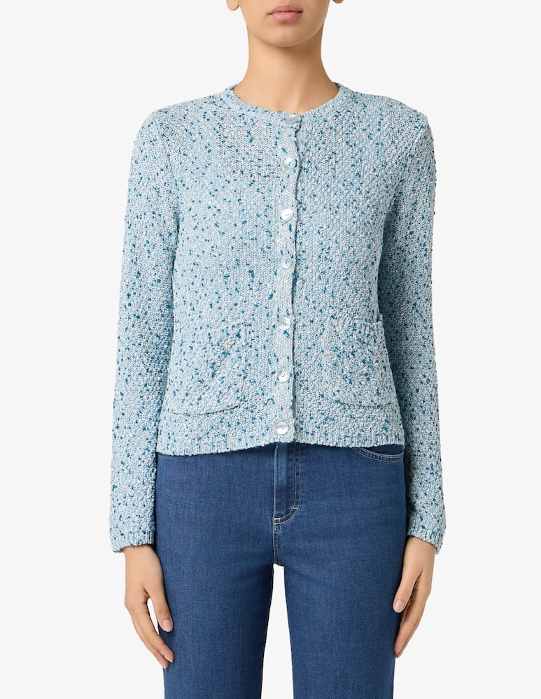 rinascente Elizabeth Ascot Cardigan tweed paillettes