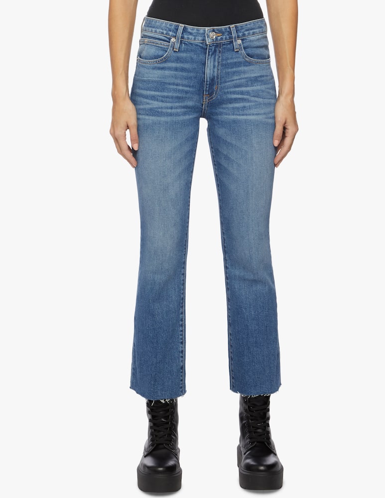 rinascente Slvrlake Sara mid rise cropped mini flare jeans