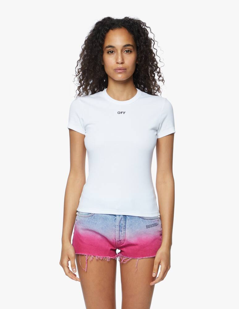 rinascente Off-White T-shirt fitted in cotone
