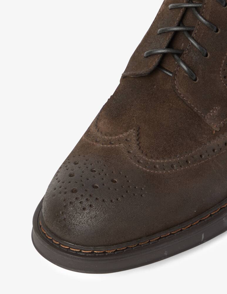 rinascente Doucal's Stivaletto stringato in suede - Marrone