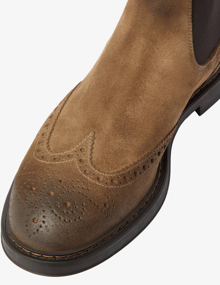 rinascente Doucal's Stivaletto chelsea in suede - Marrone