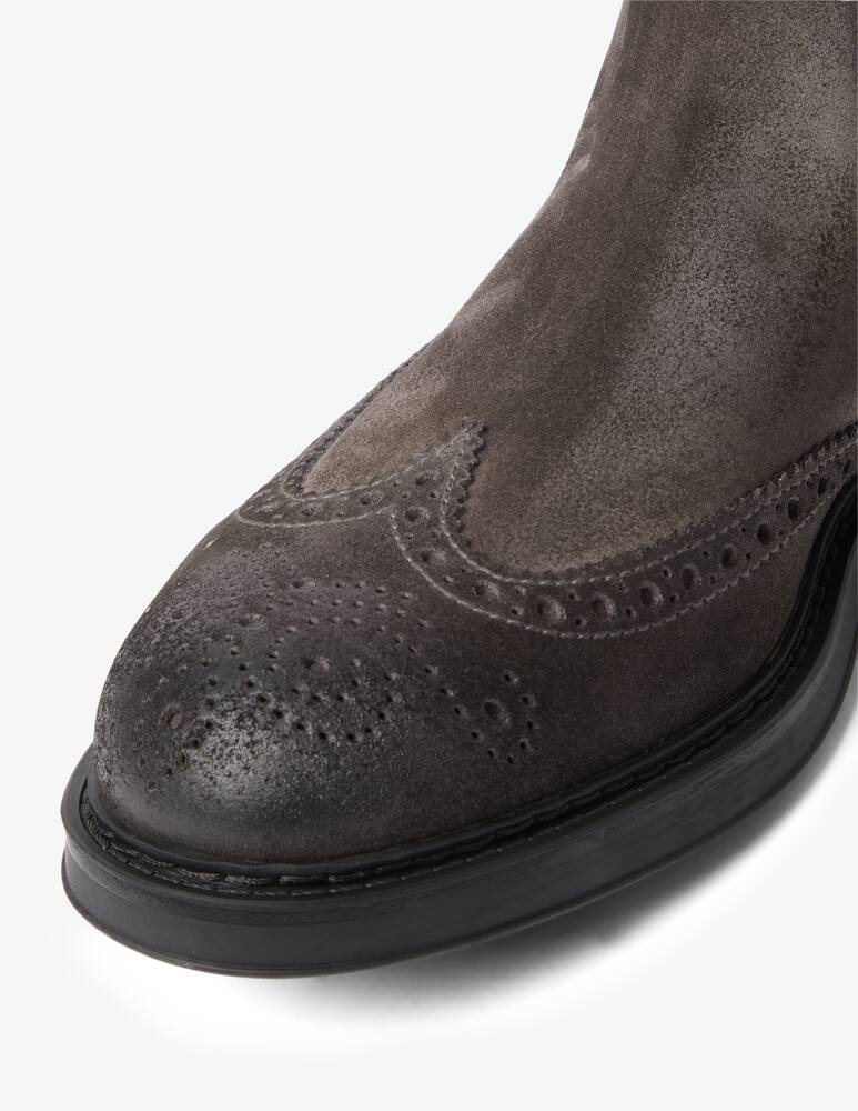 rinascente Doucal's Stivaletto chelsea in suede - Marrone