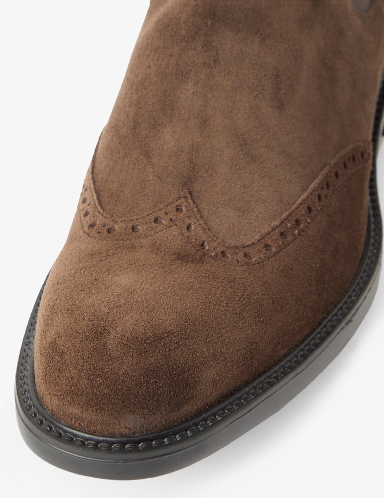 rinascente Moreschi Stivaletto chelsea in suede - Marrone