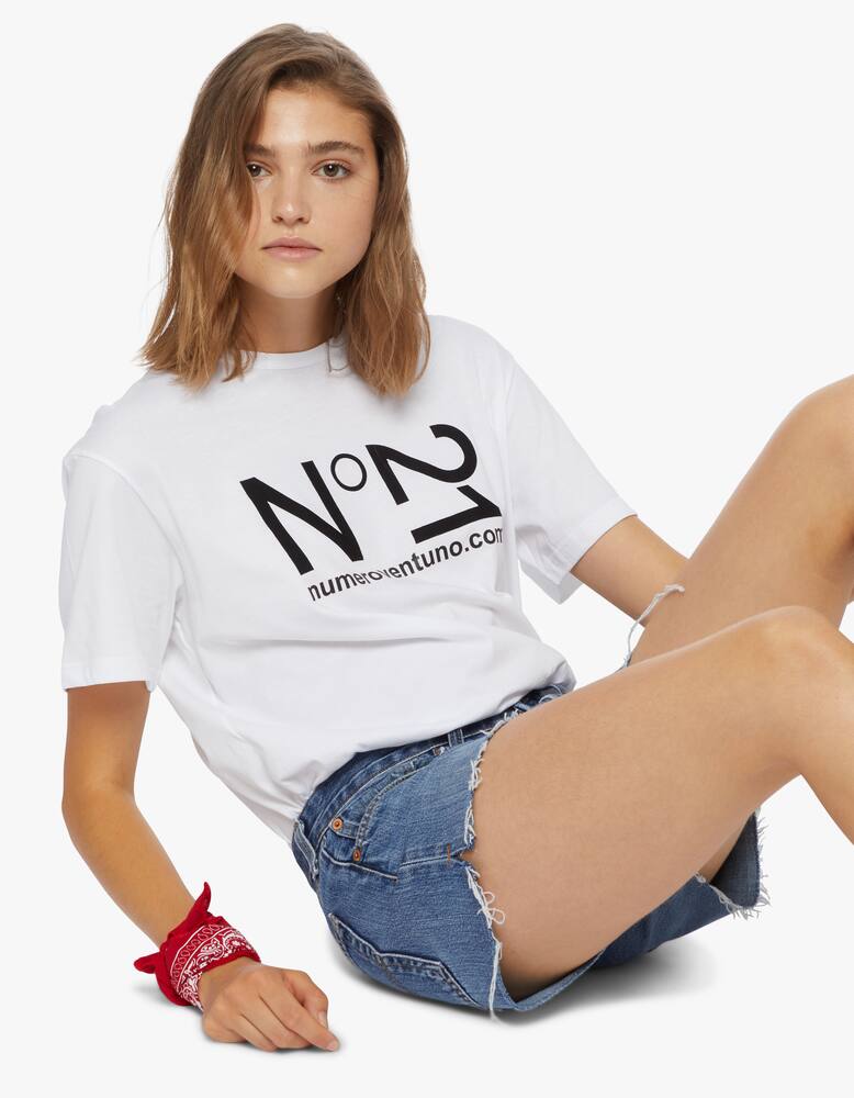 rinascente N°21 T-shirt in cotone con maxi logo