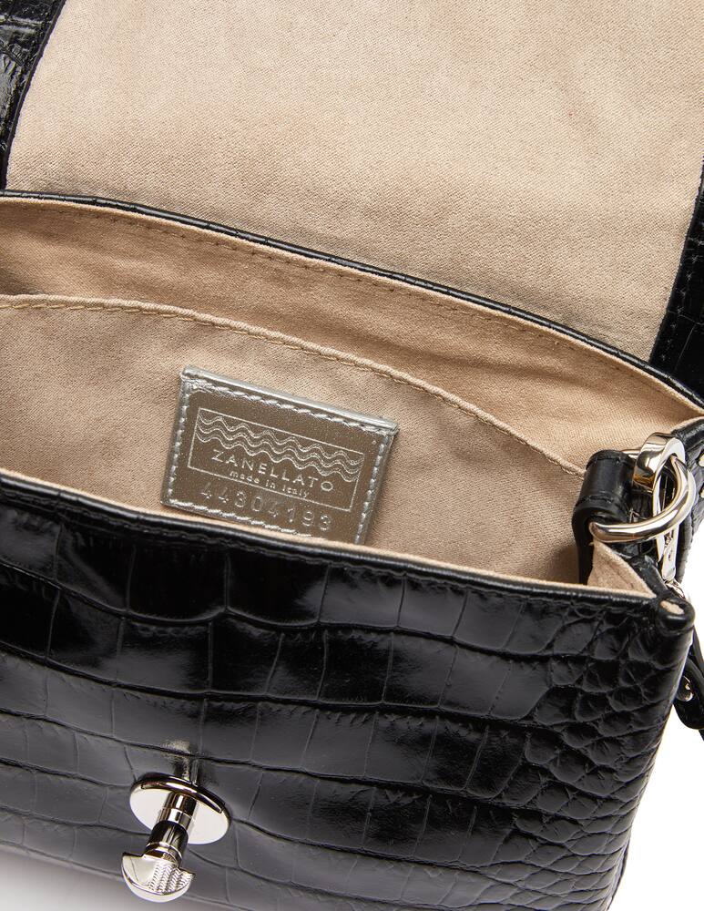 rinascente Zanellato Postina Baby Ritratto Nero borsa mini