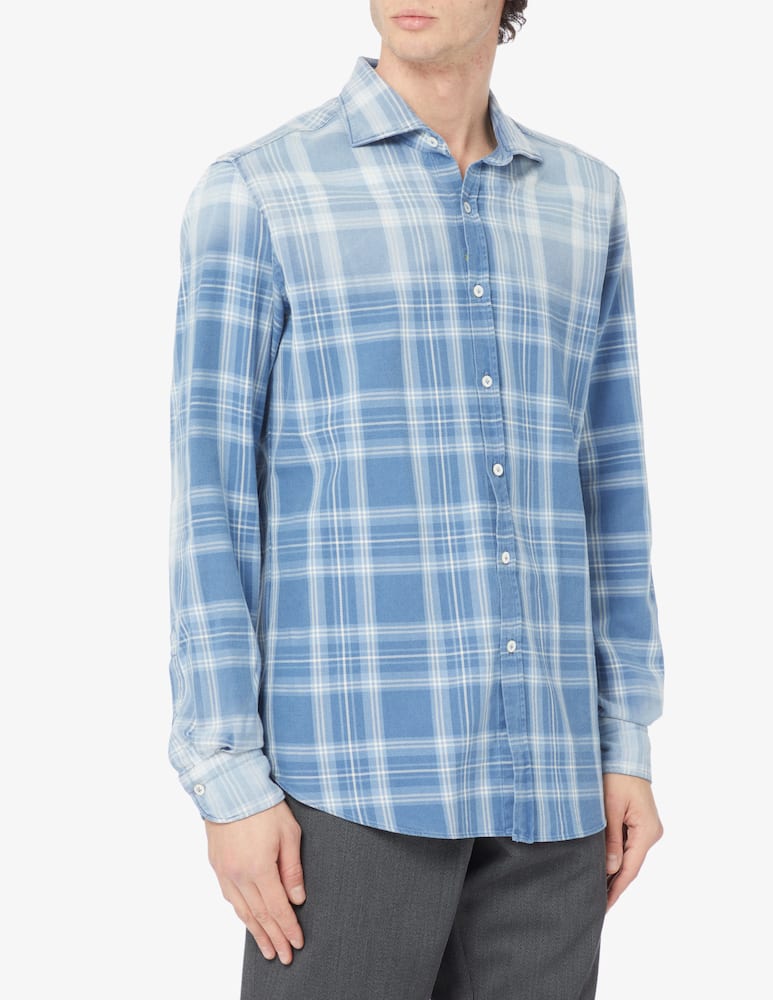 Giannetto Portofino Camicia in denim a quadri - Blu - immagine 1 Giannetto Portofino Camicia in denim a quadri - Blu - immagine 1