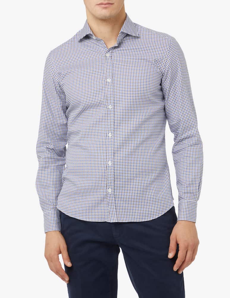Giannetto Portofino Oxford checked shirt - Blue - picture 1 Giannetto Portofino Oxford checked shirt - Blue - picture 1
