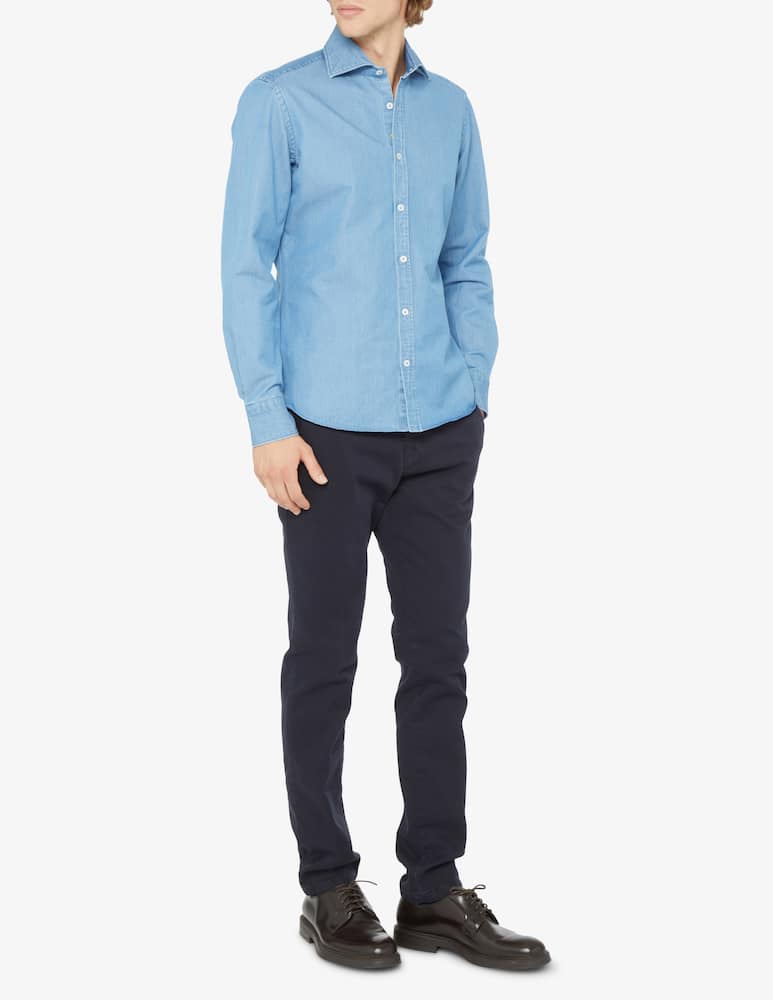 Giannetto Portofino Camicia in denim - Blu - immagine 2 Giannetto Portofino Camicia in denim - Blu - immagine 2