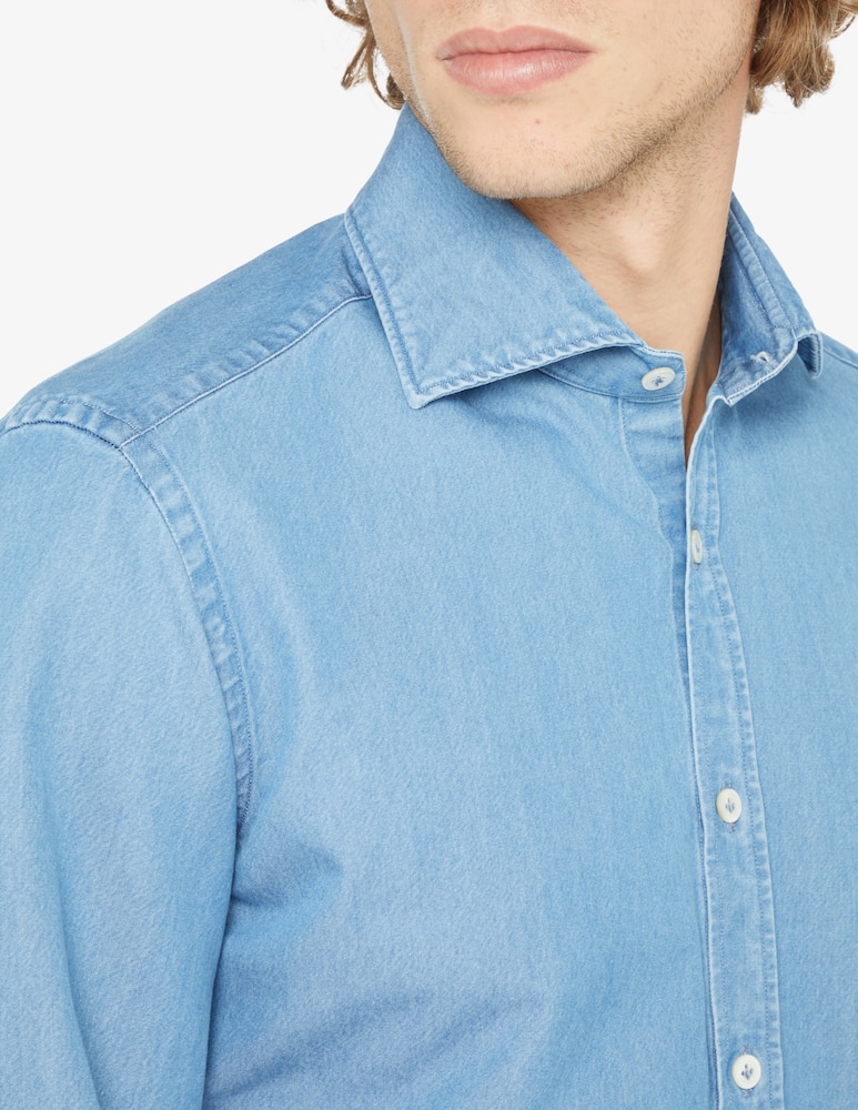 Giannetto Portofino Camicia in denim - Blu - immagine 4 Giannetto Portofino Camicia in denim - Blu - immagine 4