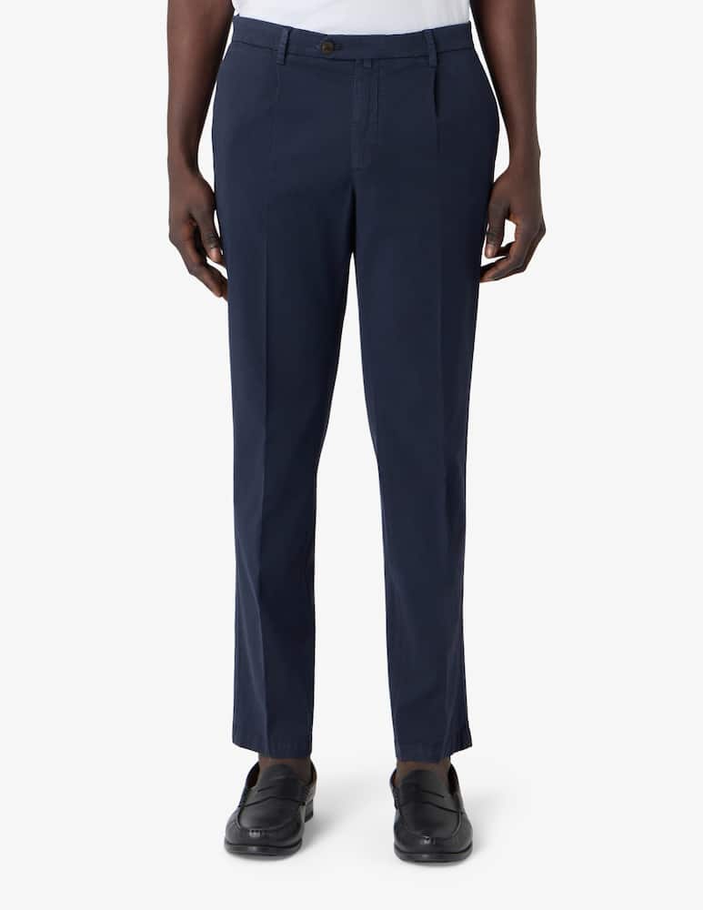 rinascente Briglia Pantaloni chino tapered una pince in cotone tencel