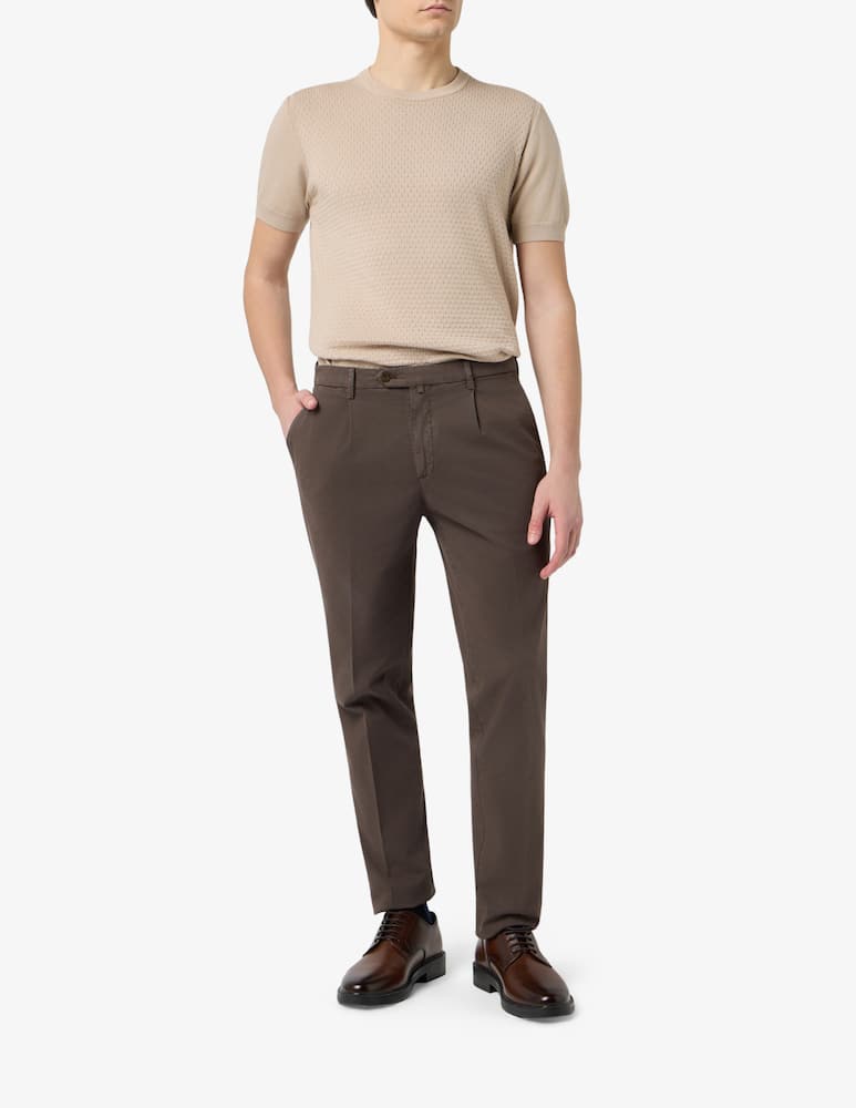 rinascente Briglia Chino taper cotton tencel trousers
