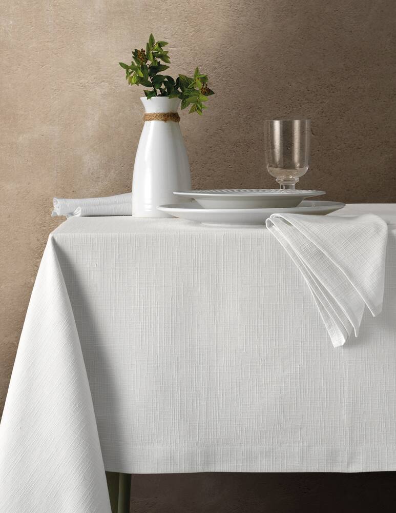 rinascente Somma Etimo tovaglia 6 persone tessuto jacquard 160x180 - bianco