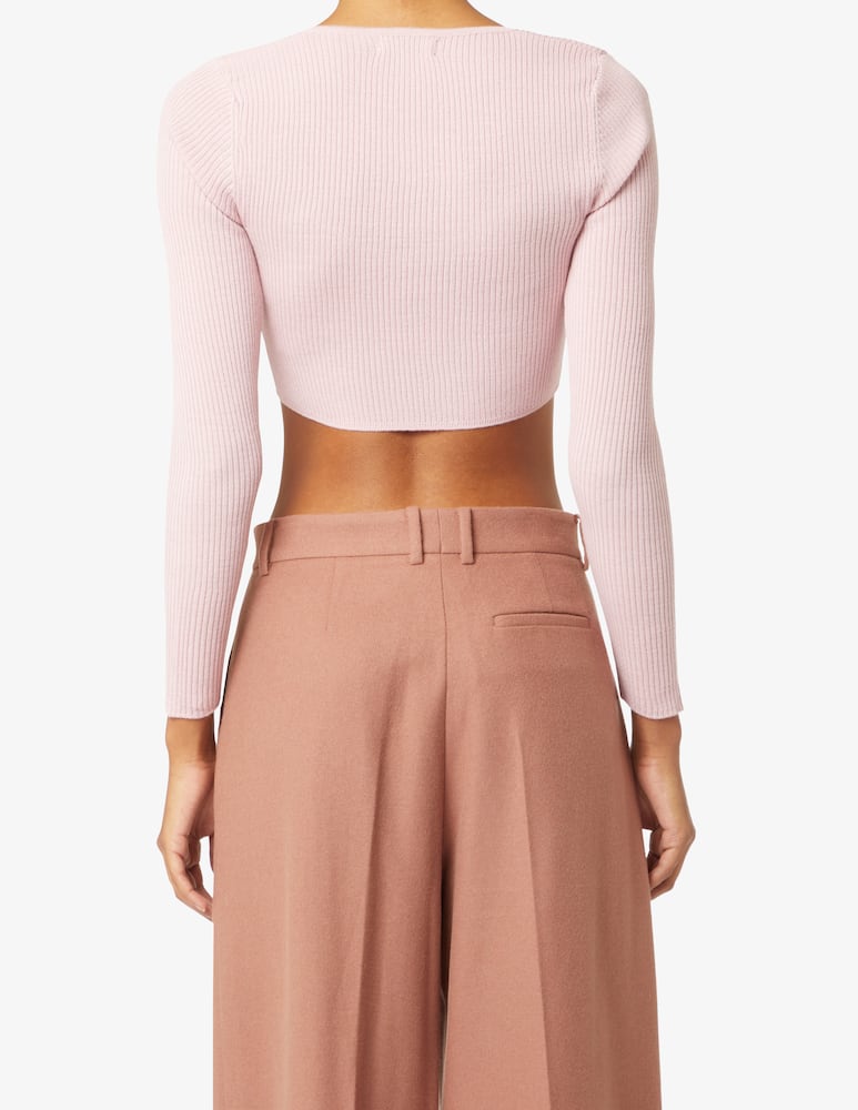 rinascente Rinascente Collection Pink Label Heart neckline short sleeve sweater - Pink