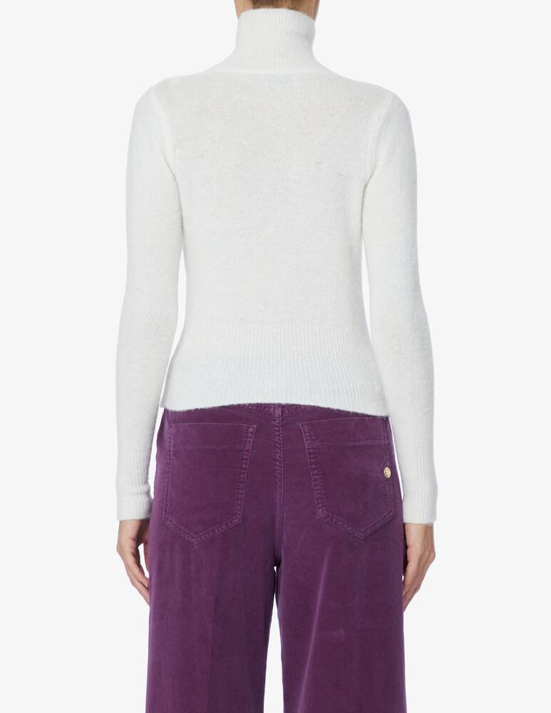 Rinascente Collection Pink Label Ribbed crop turtleneck - White - picture 3 Rinascente Collection Pink Label Ribbed crop turtleneck - White - picture 3